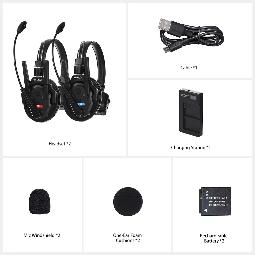 SYNCO Xtalk Pro X5 Xpro5 X3 X9 X2 2.4G Wireless Intercom System Headset