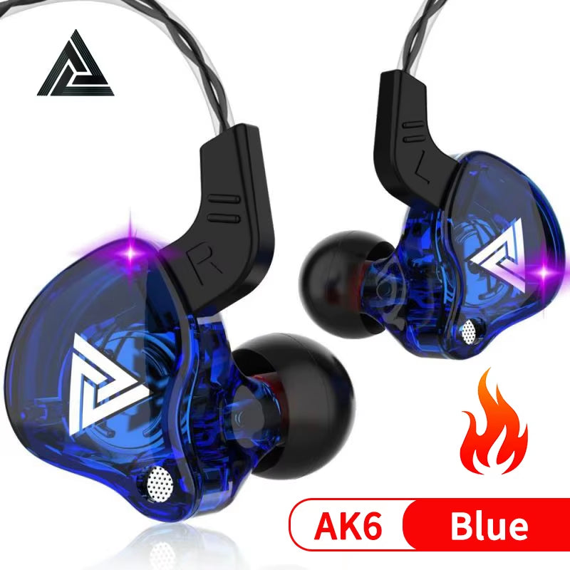 QKZ AK6-Ares Sports In-ear HIFI Wired Control Earphone with Mic with Noise Cancellation
