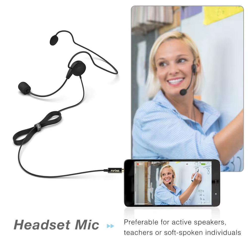 FIFINE New Headset Lavalier Lapel Microphone 