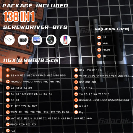 138 in 1 Precision Electric Screwdriver Set Multi-Function Magnetic Repair Tool Kit 
