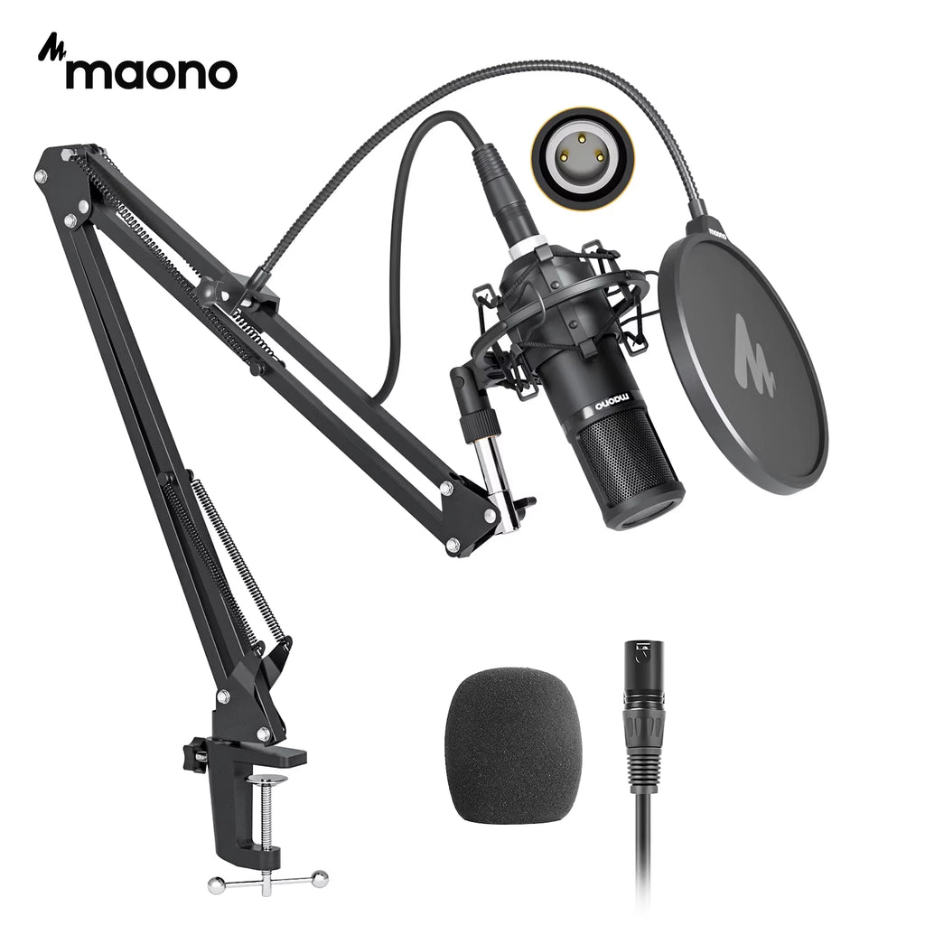 XLR Condenser Microphone Kit Professional Cardioid Vocal Studio Recording Mic for Streaming Voice over Home-Studio.Pm320S