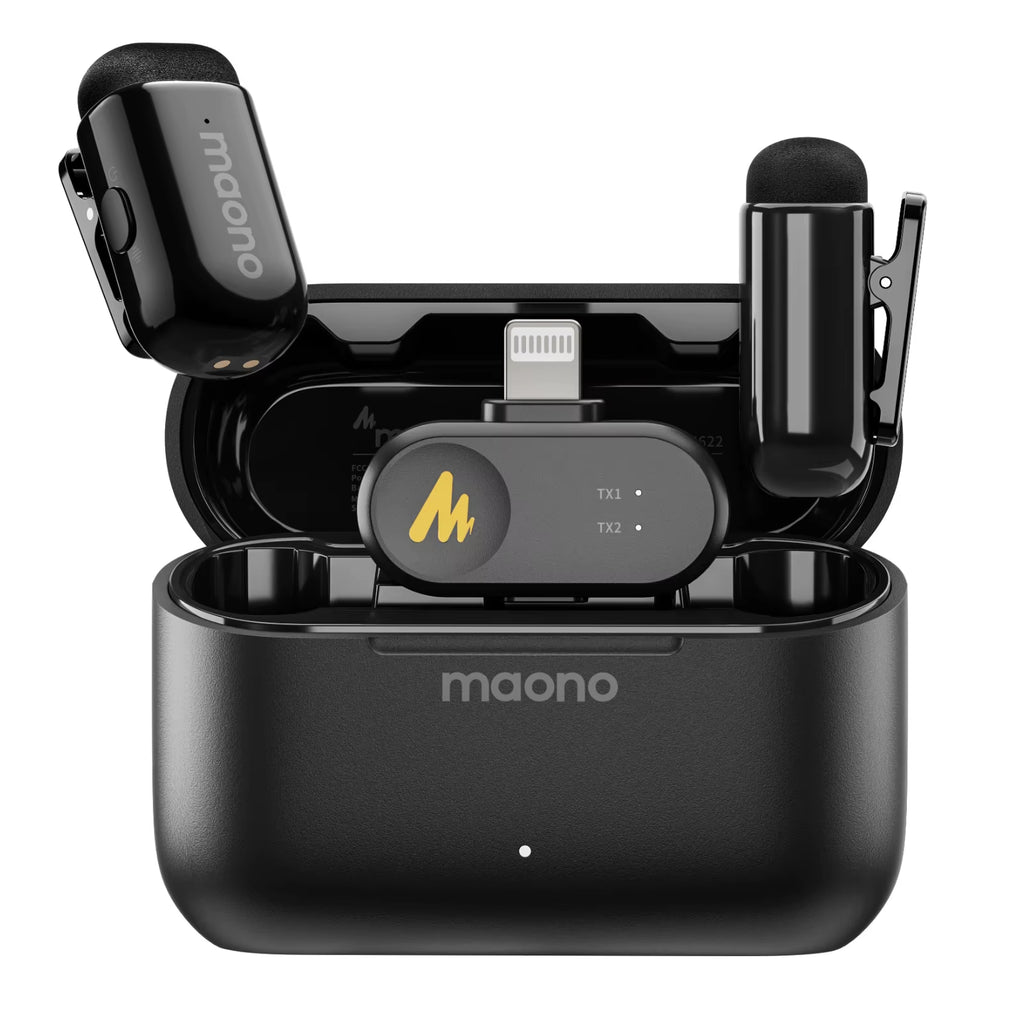 T1Mini Wireless Lapel Microphone AI Noise Cancelling App Control Auto Clipping Recording Streaming Mic for Content Creator