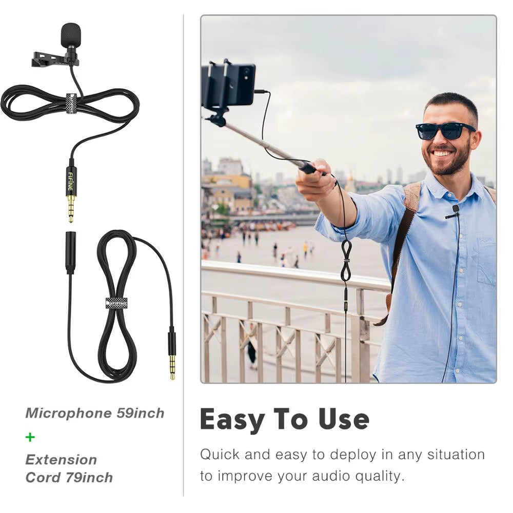 FIFINE New Headset Lavalier Lapel Microphone 