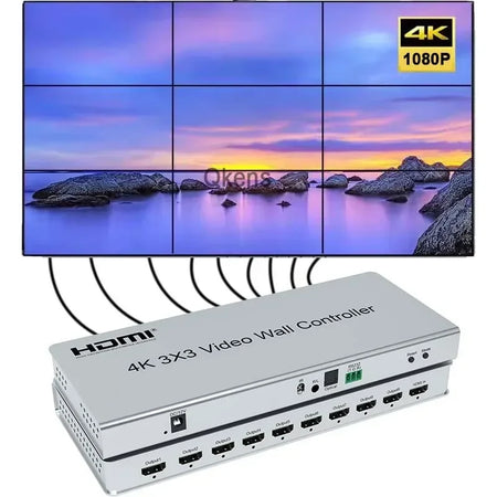 4K 3X3 Video Wall Controller HDMI TV Video Splicer
