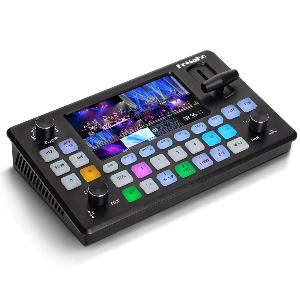 KC601 Pro Multi-Camera Video Mixer Switcher 5.5 FHD LCD 4-Channel Real Time Production Live Streaming HDMI Video Switcher