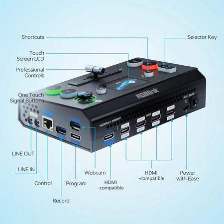 Rgblink Mini-Pro V3 Multi Format Video Mixer Switcher 4 Channel Hdmi-Compatible Camera USB3.0 for Live Streaming