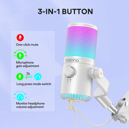 Maono DM30 Usb/Type-C Microphone for Phone PC, Podcasting, live Streaming and Gaming