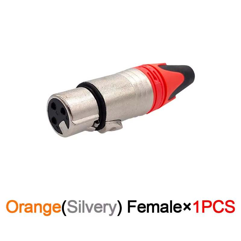 Microphone & Speaker Cable Connectors - 3-Pin XLR Male/Female Audio Plugs (Variety of Colors)