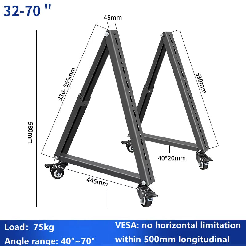 32-70" TV Free Lifting Rolling Mount Stand