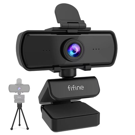 FIFINE 1440P Full HD PC Webcam with Microphone, Tripod, for USB Desktop & Laptop,Live Streaming Webcam for Video Calling-K420