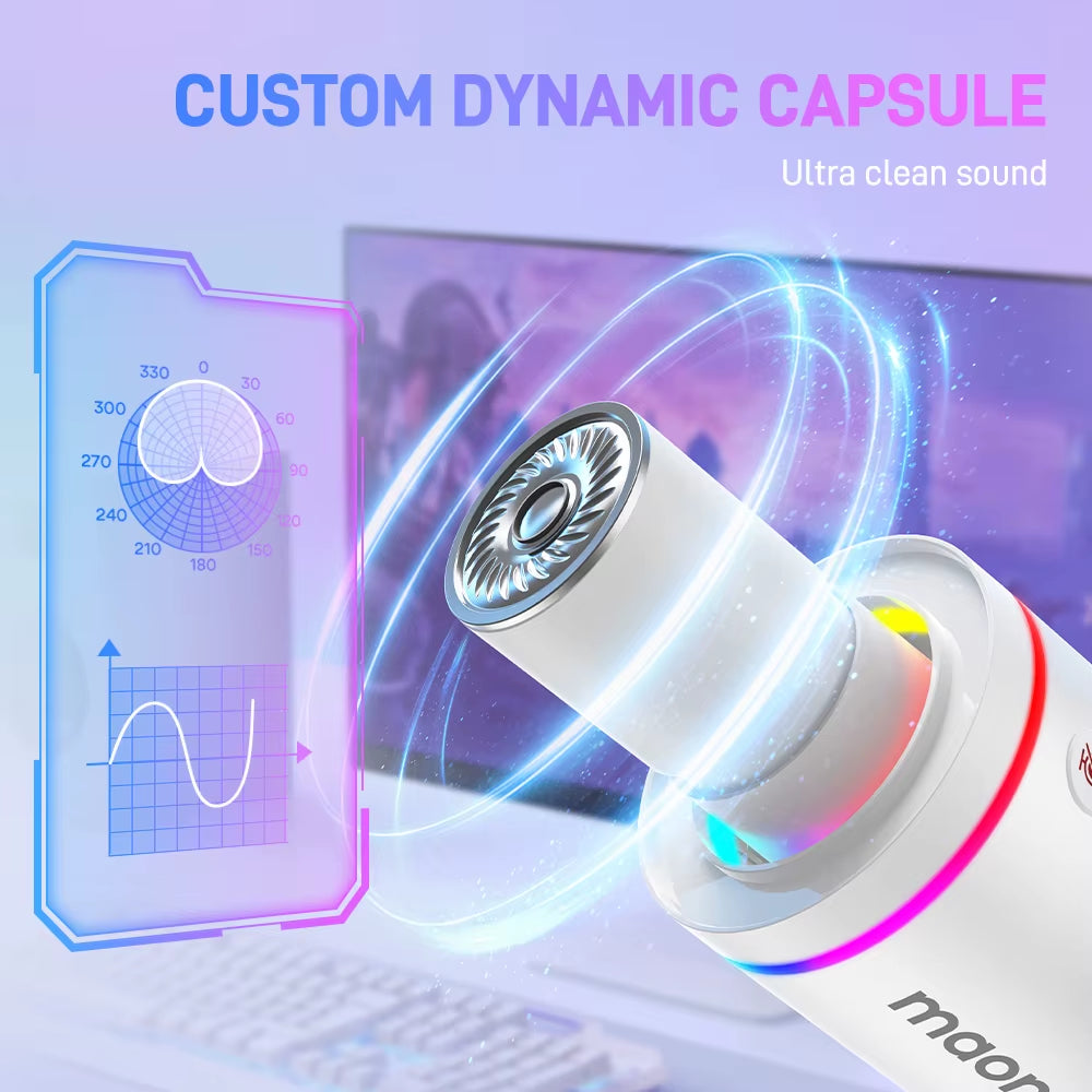 PD200X RGB Gaming Microphone Dynamic Microphone USB/XLR Dual Mode Microphone Podcast Mic RGB USB Gaming Mic XLR Mic
