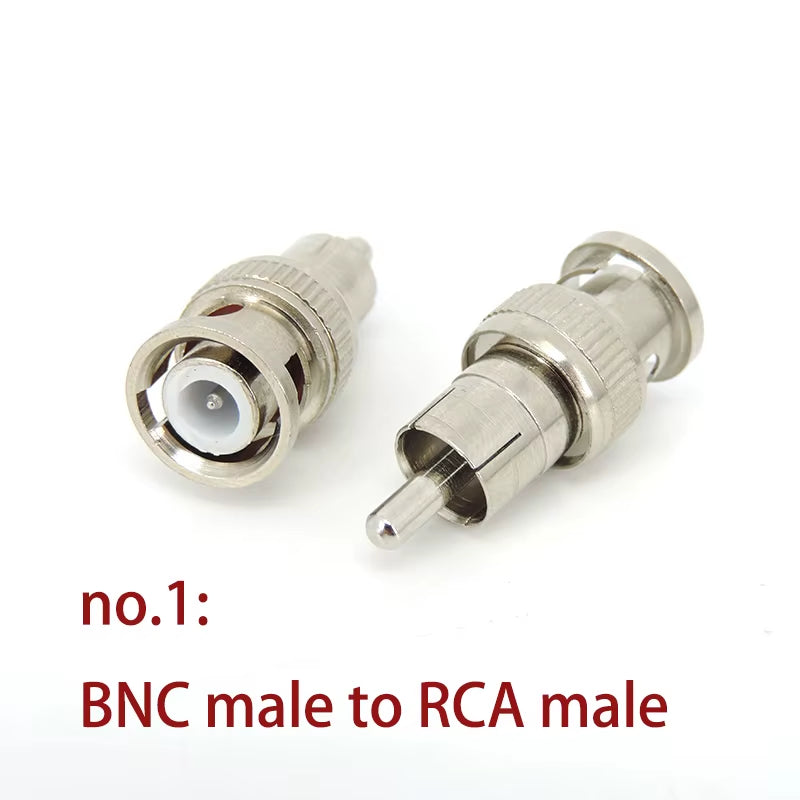 BNC to RCA Adapter Set - Male/Female Connectors for CCTV, Audio, Video (4 Types)