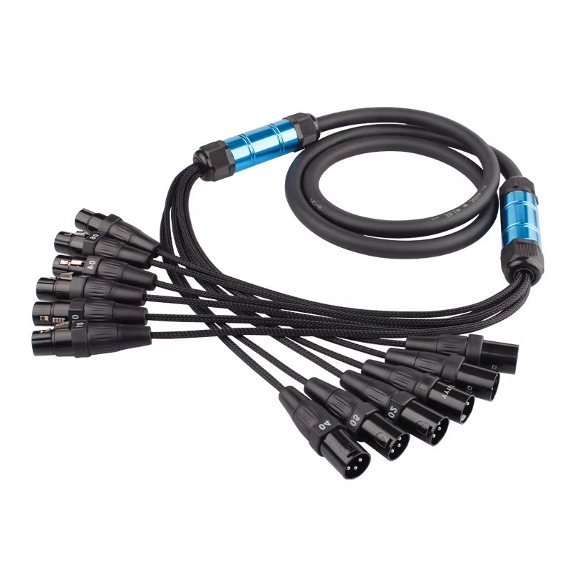XLR Snake Cable 2, 4, 6, 8, 12 Way Channel XLR Cable -Male to Female 