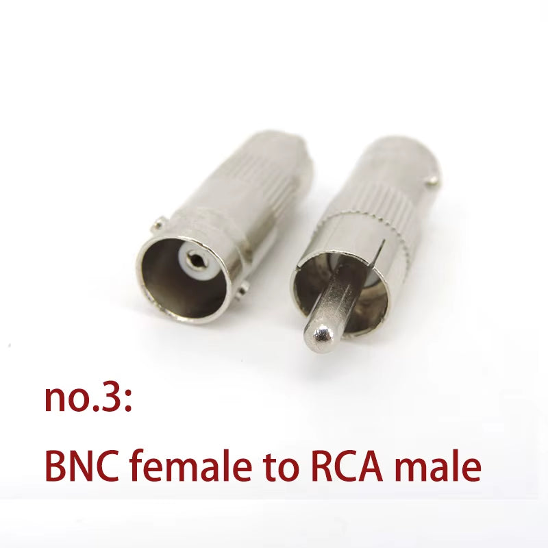 BNC to RCA Adapter Set - Male/Female Connectors for CCTV, Audio, Video (4 Types)