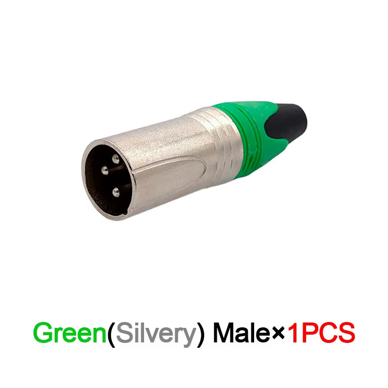 Microphone & Speaker Cable Connectors - 3-Pin XLR Male/Female Audio Plugs (Variety of Colors)