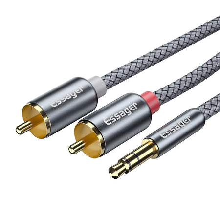 3.5mm to 2 RCA Audio Cable - Stereo Splitter for PC, TV, Amplifiers, Speakers