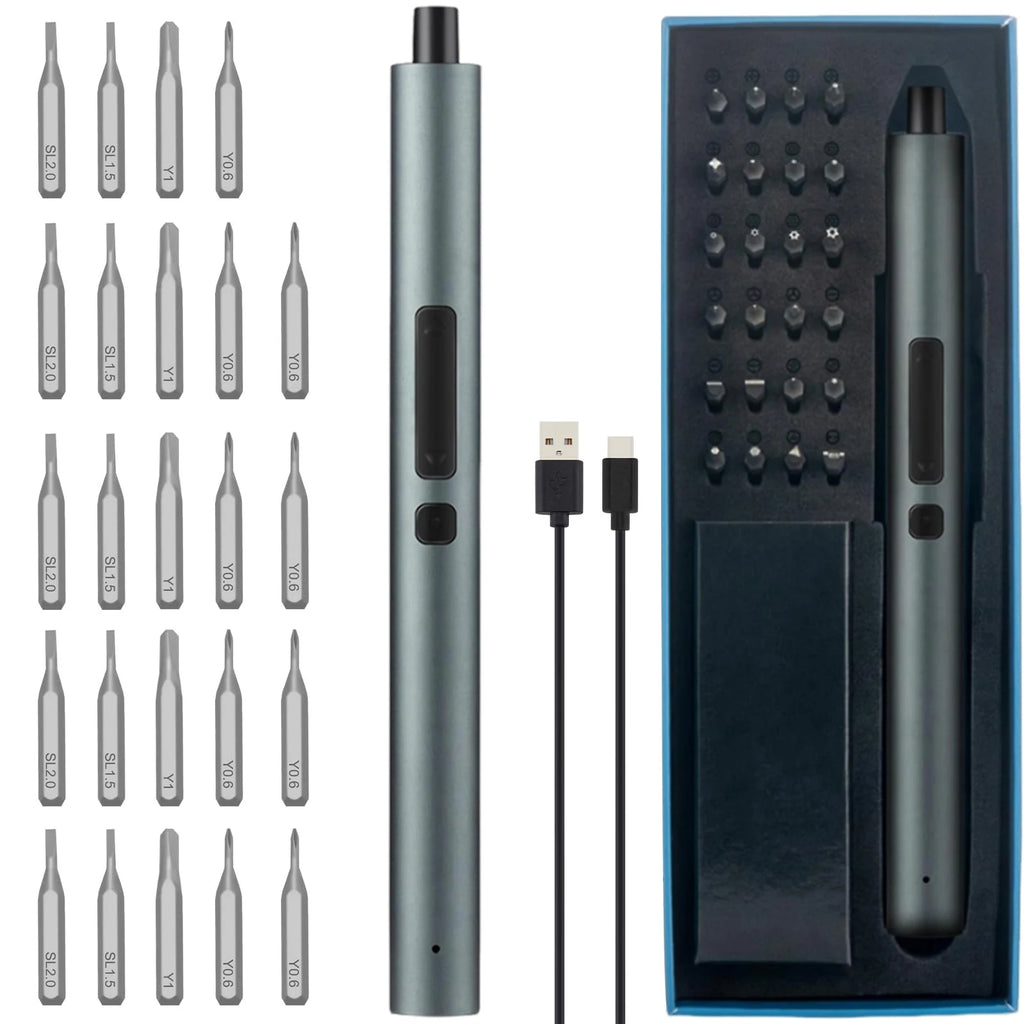 28/65 in 1 Precision Electric Screwdriver Set with 54 Magnetic Bits 2 Torque Settings for Repairs