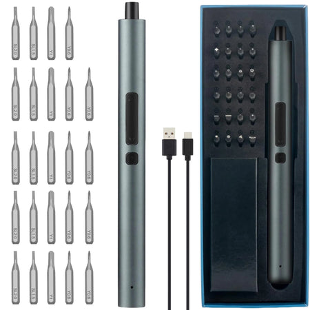 28/65 in 1 Precision Electric Screwdriver Set with 54 Magnetic Bits 2 Torque Settings for Repairs