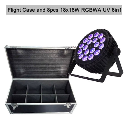 4/6/8Pcs 18X12W 4In1 Led Par Light 18X18W RGBWA UV 6In1 DMX Stage Led Lights with Flight Case Options