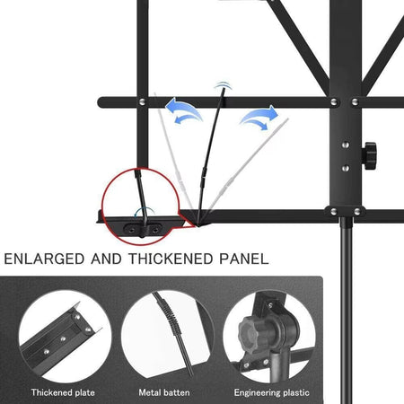 Foldable Music Stand Dual-Use Desktop Book Portable and Light Weight with Clip Holder Carrying Bag