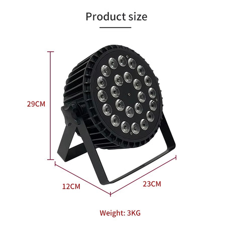 24X18W RGBWA UV 6 in 1 High Power Par Light Stage Party DMX Light Aluminum Stage Flat Spotlight for Wedding Club DJ Disco