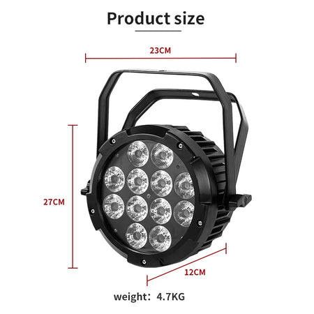 4Pcs DMX Waterproof IP65 12X18W RGBWA+UV Wireless Remote Control LED Stage Light