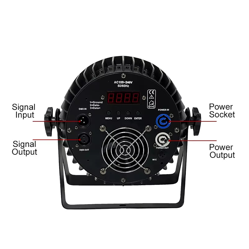 24X18W RGBWA UV 6 in 1 High Power Par Light Stage Party DMX Light Aluminum Stage Flat Spotlight for Wedding Club DJ Disco