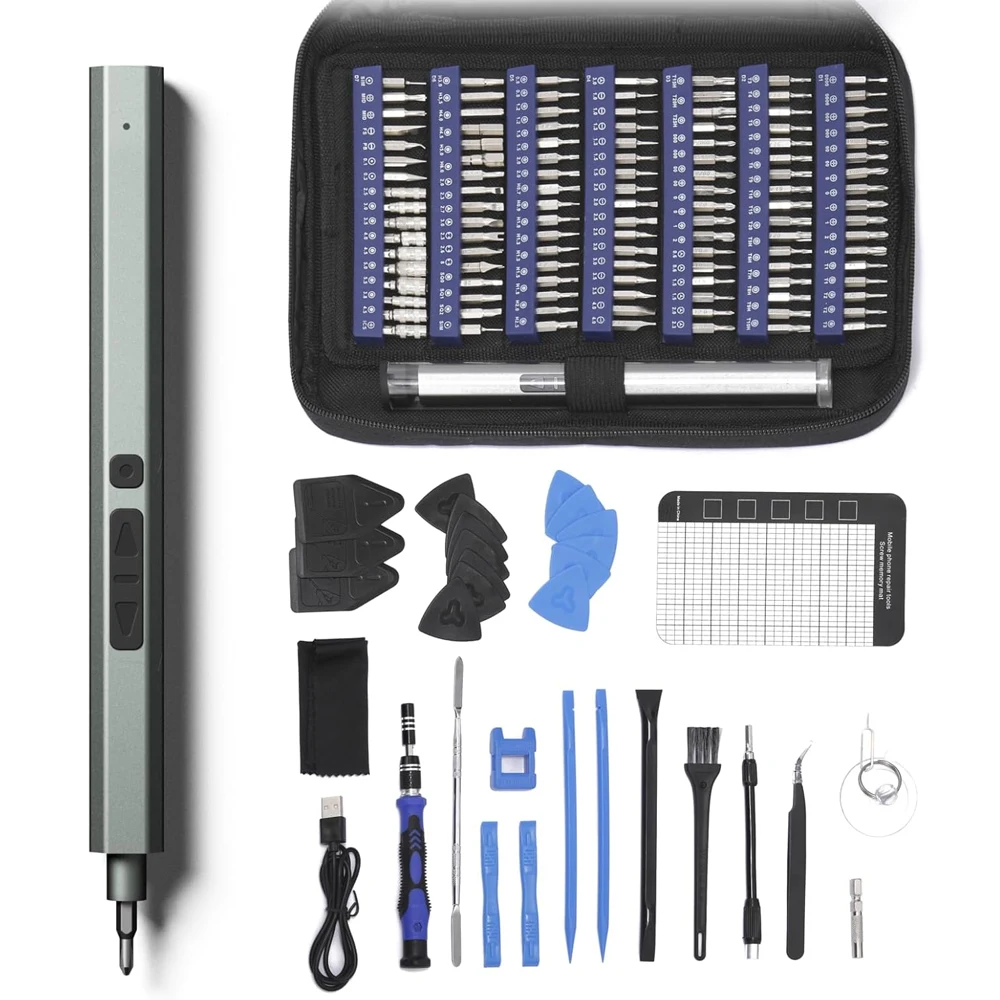 152 in 1 Precision Electric Screwdriver Set with 119 Magnetic Bits Portable Multifunction Power Tool Set