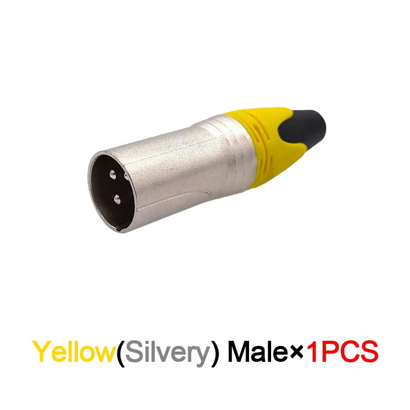 Microphone & Speaker Cable Connectors - 3-Pin XLR Male/Female Audio Plugs (Variety of Colors)
