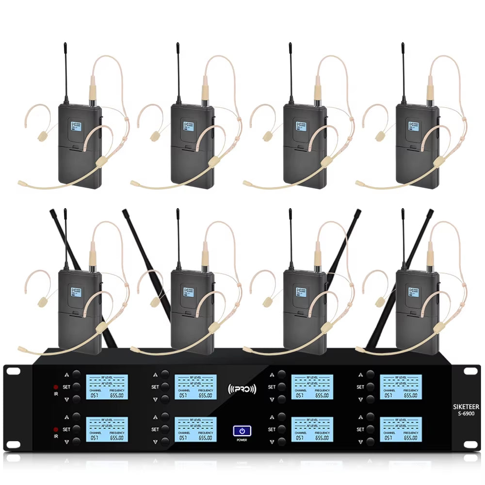 Professional UHF Wireless Microphone Headset Handheld Collar Gooseneck for Stage Speaker Wedding Conference Church Outdoor