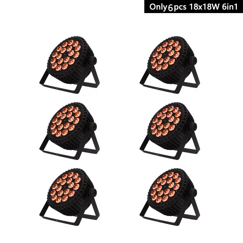 4/6/8Pcs 18X12W 4In1 Led Par Light 18X18W RGBWA UV 6In1 DMX Stage Led Lights with Flight Case Options