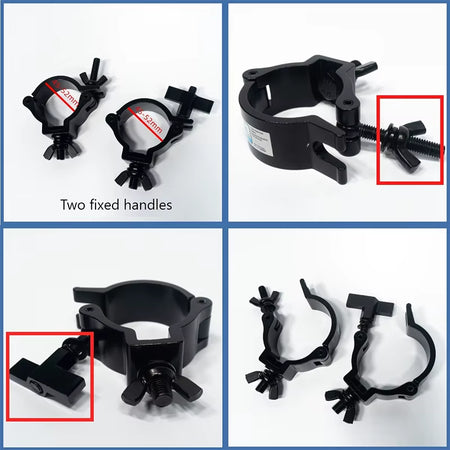 5Pcs Black Stage Truss Clamp 1.89-2.04 Inch Par Light Aluminium Clamps 