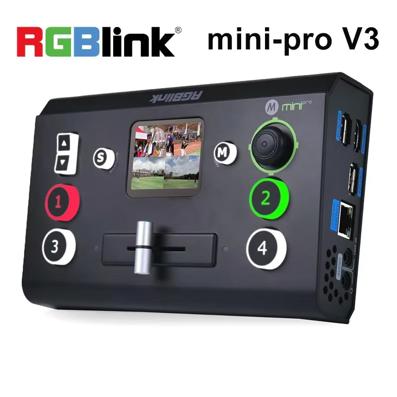 Rgblink Mini-Pro V3 Multi Format Video Mixer Switcher 4 Channel Hdmi-Compatible Camera USB3.0 for Live Streaming