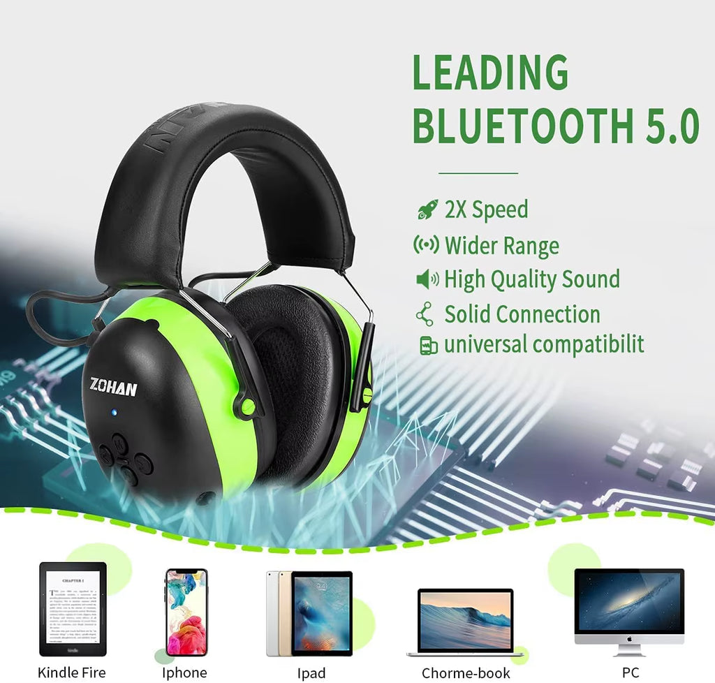 ZOHAN Hearing Protection Bluetooth Headphone Safety Noise Protector 