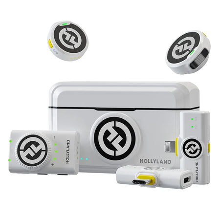 Hollyland LARK M2 White Wireless Lavalier Microphone 300M Range for Vlogging 