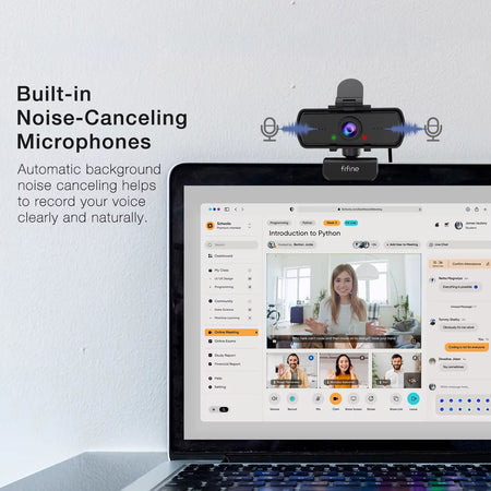 FIFINE 1440P Full HD PC Webcam with Microphone, Tripod, for USB Desktop & Laptop,Live Streaming Webcam for Video Calling-K420