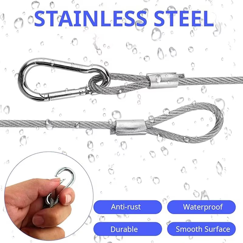 10Pcs High Quality Silver Safety Steel Lock Cable