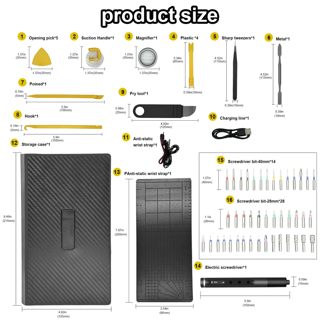 71 in 1 Electric Screwdriver Cordless with LED Light Small Screwdriver Sets MAX 0.52N Pc Multi Tool Kit Repair Kit