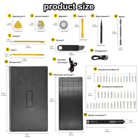 71 in 1 Electric Screwdriver Cordless with LED Light Small Screwdriver Sets MAX 0.52N Pc Multi Tool Kit Repair Kit