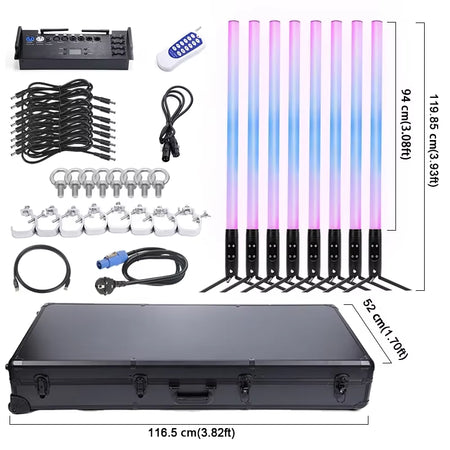 Portable RGB LED Neon Tube Light - Wireless DMX, App, 30 Effects, Outdoor Party