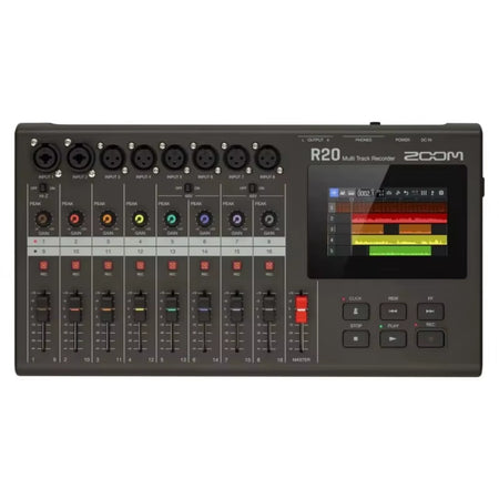 ZOOM R20 MULTI TRACK RECORDER 4.3” Full-Color LCD Touchscreen Display Easy-To-Use Daw-Inspired Interface