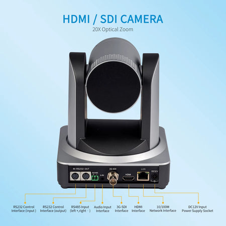 POE 20X Optical Zoom 1080P HDMI SDI PTZ Video Conferencing Camera Remote Control for Tele-Training System Solution