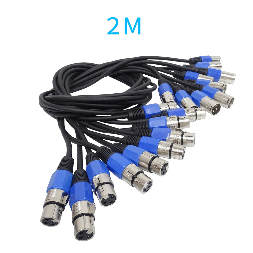 10Pcs  XLR DMX Stage Cable for Stage Lighting