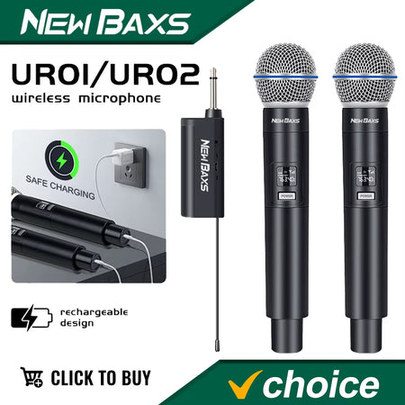 2 Channel UHF Fixed Frequency Dynamic Wireless Microphone