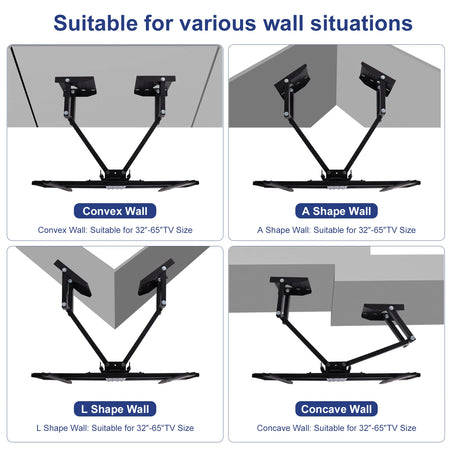 Swivels Tilts TV Wall Mount Bracket for 32-65 Inch LCD LED Flat Screens