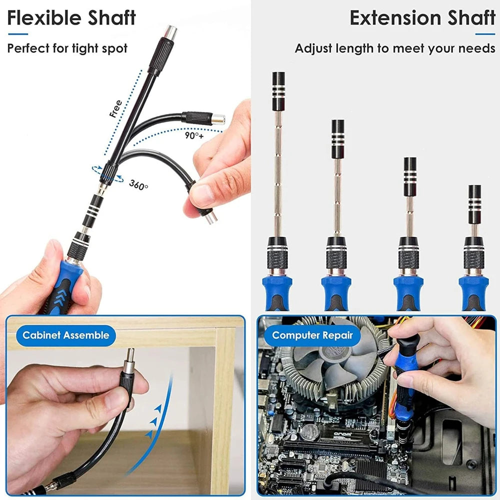 Precision Screwdriver Set 142 in 1 Magnetic Repair Tool Kit with 120 Torx Phillips Hex Bits