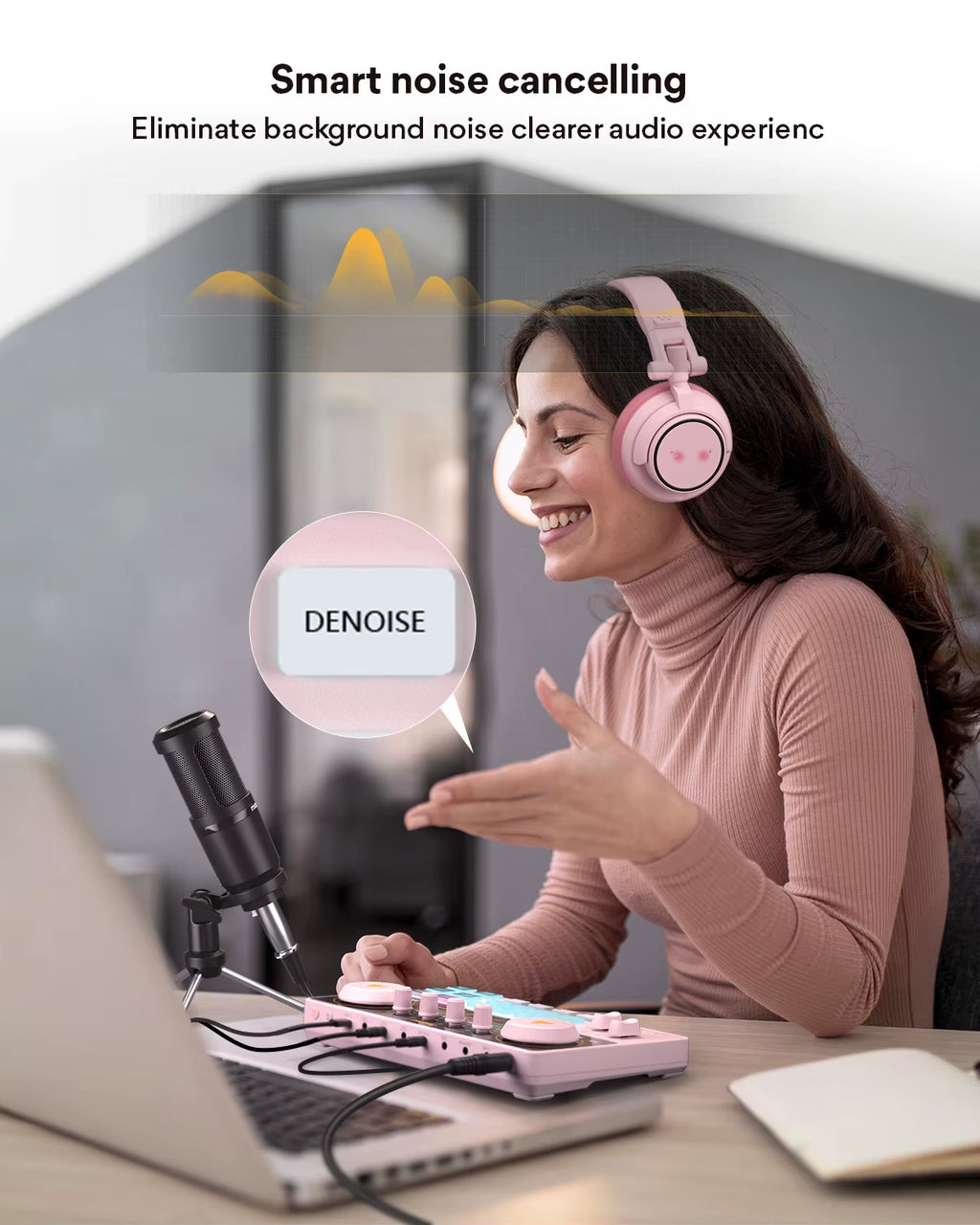 AM200-S1 Sound Card Microphone Set caster Audio Interface with Mic for Pc\Phone,Live Streaming,Recording,Youtube