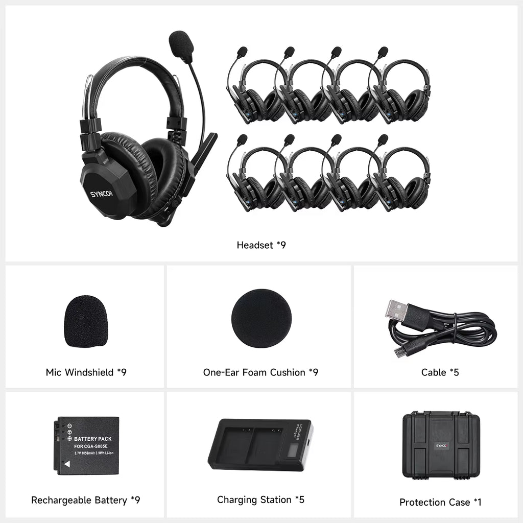 SYNCO Xtalk XMAX X1 X2 X3 X5 X9 X13 Full-Duplex Wireless Headset Intercom System 
