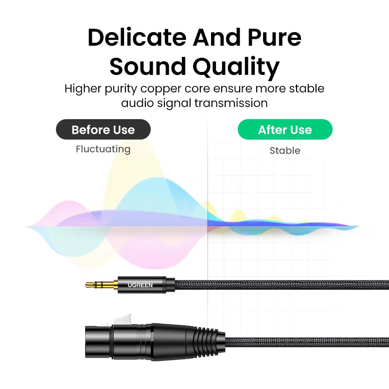 XLR Female to 3.5Mm TRS Stereo headphone Audio Jack  