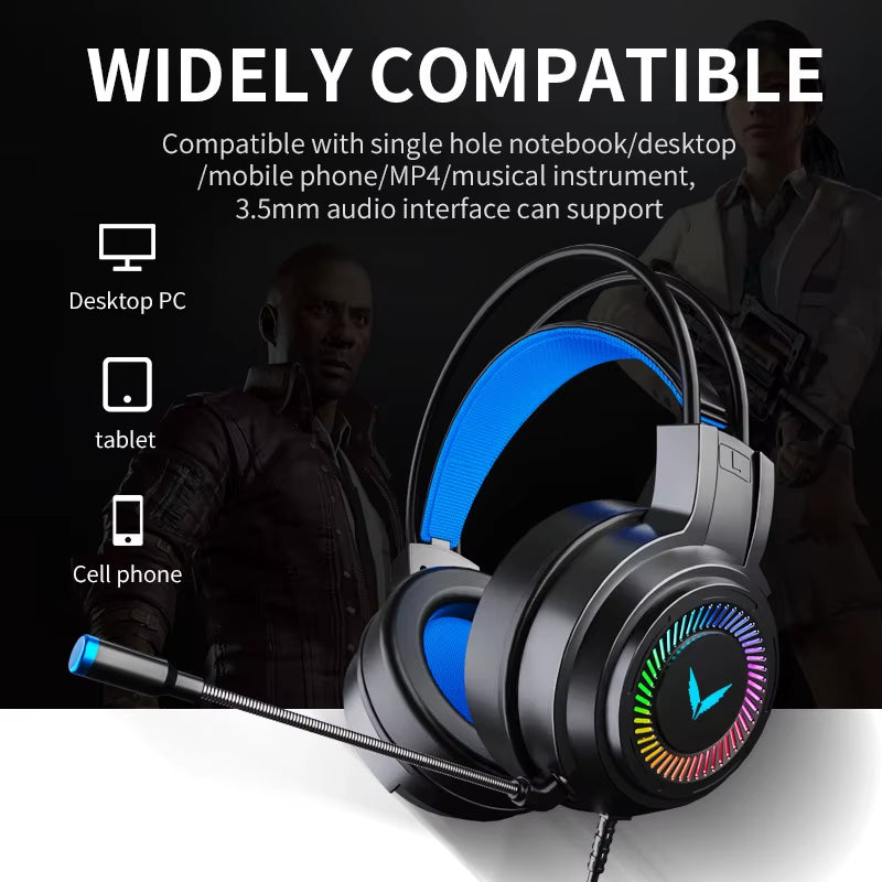 G58 G60 Gaming Headset 7.1 with Mic, LED Light for Computer PC
